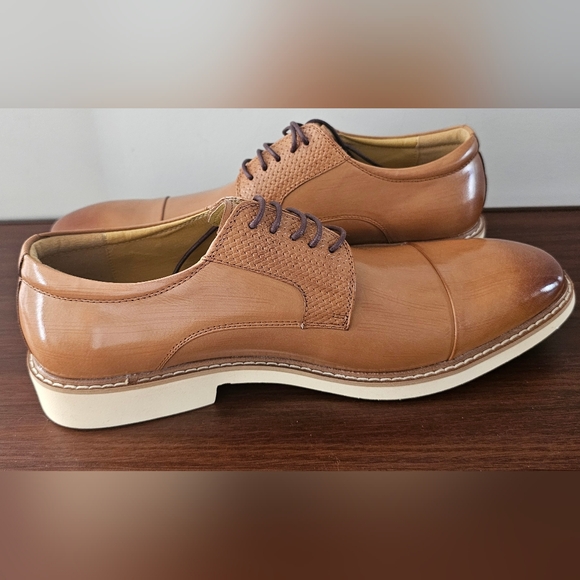 Like New STACY ADAMS Gilmore Cap Toe Tan Leather Mens Oxford, Shoes main image 8